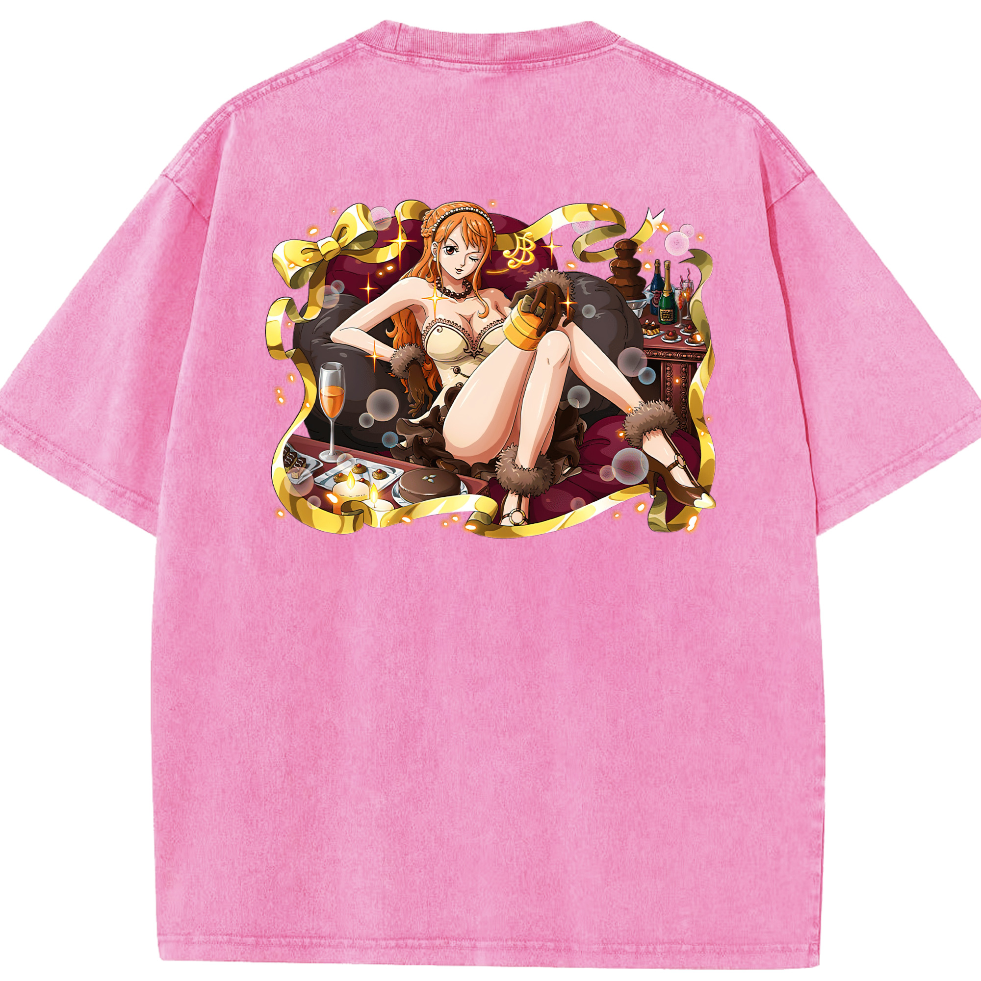 ワンピース ナミ ONE PIECE Nami 綿100% ヴィンテージ風 半袖Tシャツ（背面プリント）